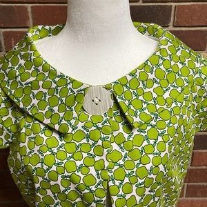 Jennifer Reale Design Apple‎ Pattern Long Jacket Size Small